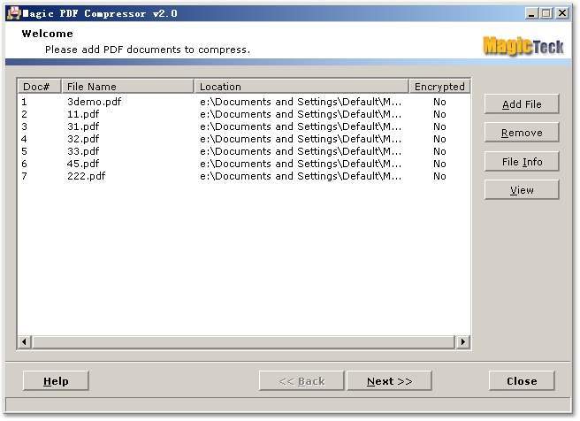 Magic PDF Compressor Screenshot